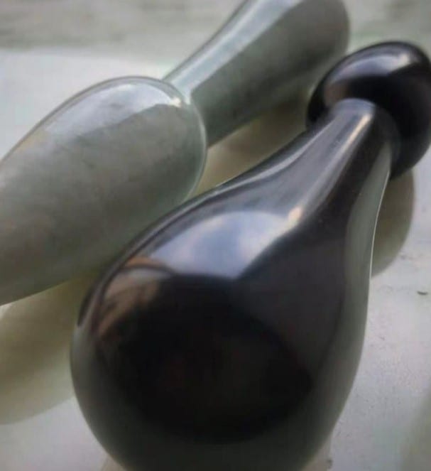 Jade Butt Plug used for massage and relieving acupressure points