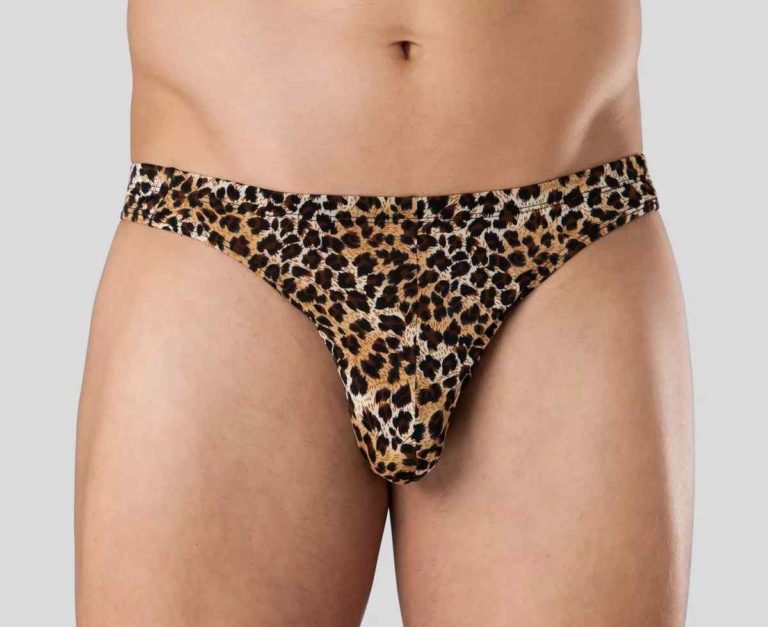 leopard print thong for men